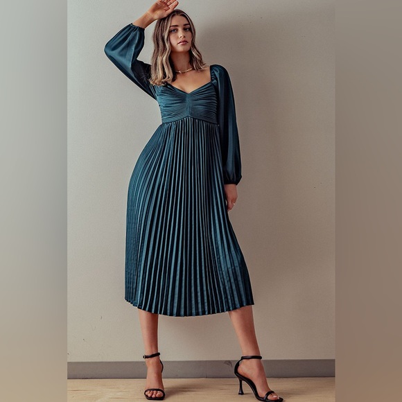 Satin Midi Dress - Picture 4 of 7